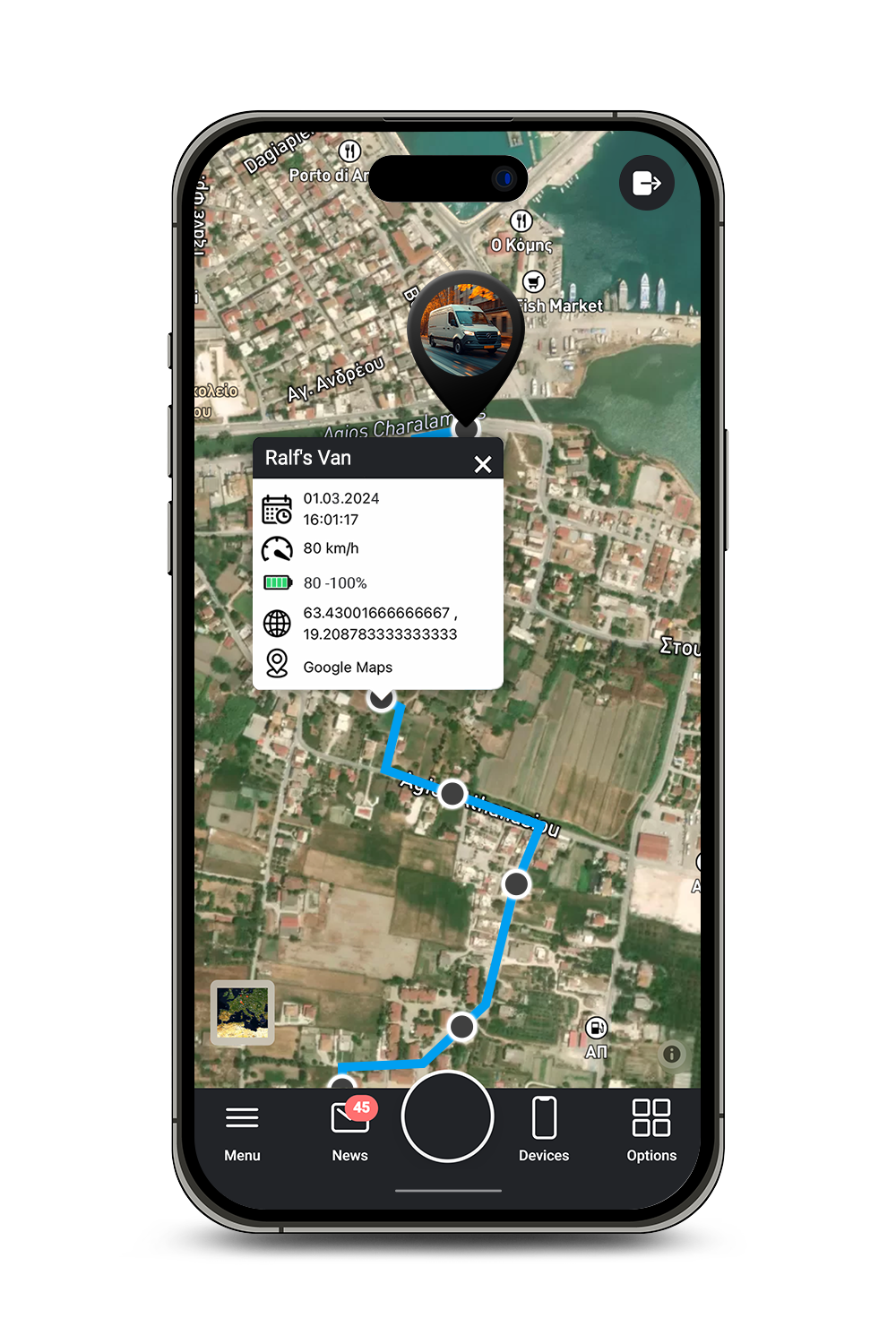 Mockup Salind GPS Fleet Tracking Vehicle Tracking